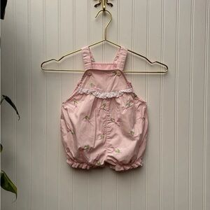 Vintage Pink Floral Baby Romper